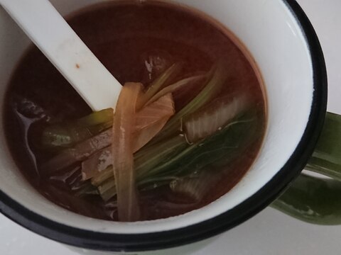 小松菜玉ねぎのシンプル味噌汁